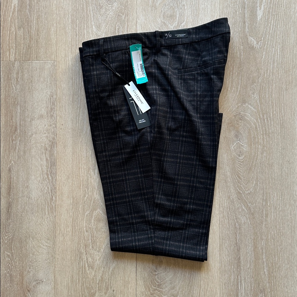Liverpool Kelsey Pants in Black and White Check